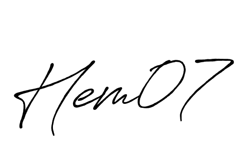 Make a beautiful signature design for name Hem07. With this signature (Antro_Vectra_Bolder) style, you can create a handwritten signature for free. Hem07 signature style 7 images and pictures png