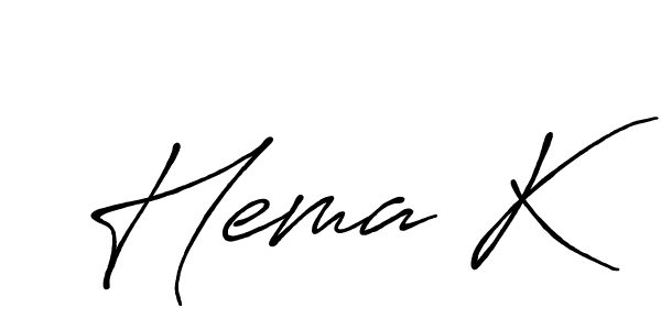 It looks lik you need a new signature style for name Hema K. Design unique handwritten (Antro_Vectra_Bolder) signature with our free signature maker in just a few clicks. Hema K signature style 7 images and pictures png