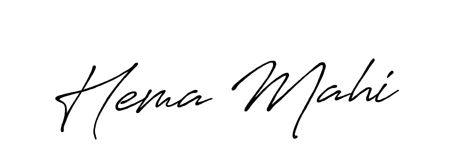 Create a beautiful signature design for name Hema Mahi. With this signature (Antro_Vectra_Bolder) fonts, you can make a handwritten signature for free. Hema Mahi signature style 7 images and pictures png