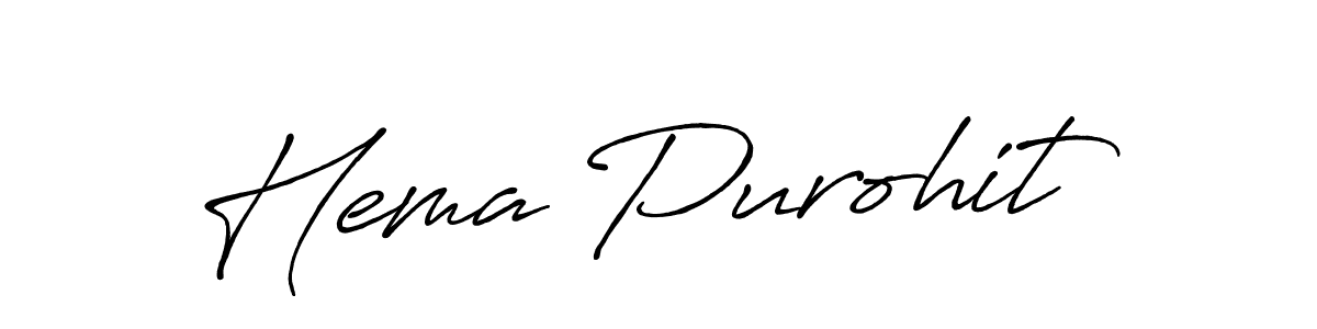 Create a beautiful signature design for name Hema Purohit. With this signature (Antro_Vectra_Bolder) fonts, you can make a handwritten signature for free. Hema Purohit signature style 7 images and pictures png