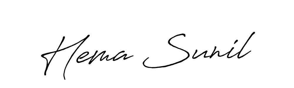 Make a beautiful signature design for name Hema Sunil. With this signature (Antro_Vectra_Bolder) style, you can create a handwritten signature for free. Hema Sunil signature style 7 images and pictures png