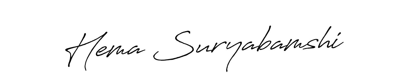 Use a signature maker to create a handwritten signature online. With this signature software, you can design (Antro_Vectra_Bolder) your own signature for name Hema Suryabamshi. Hema Suryabamshi signature style 7 images and pictures png