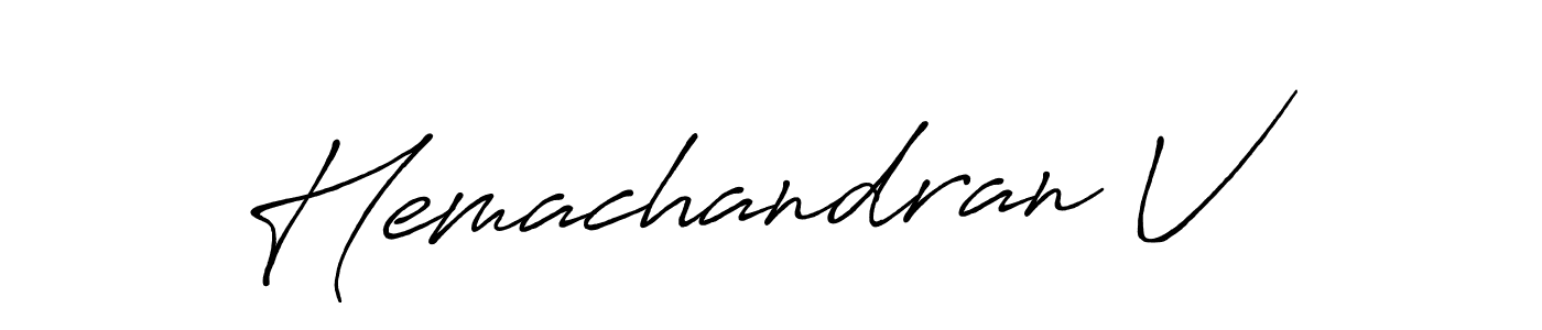 Hemachandran V stylish signature style. Best Handwritten Sign (Antro_Vectra_Bolder) for my name. Handwritten Signature Collection Ideas for my name Hemachandran V. Hemachandran V signature style 7 images and pictures png