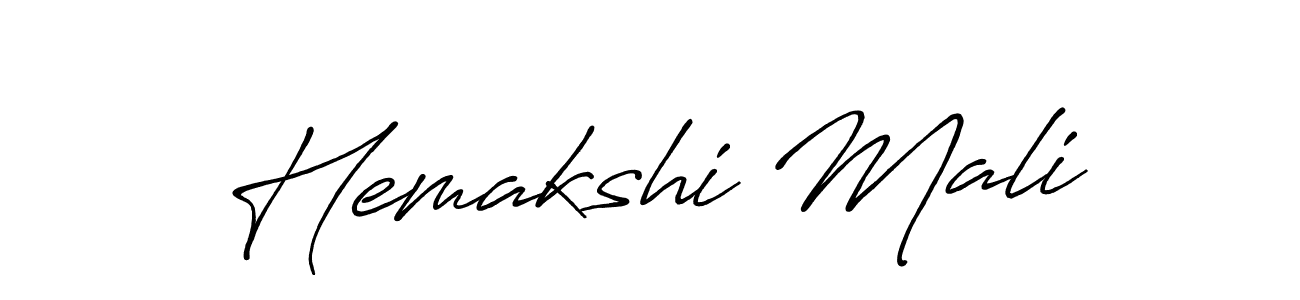 Create a beautiful signature design for name Hemakshi Mali. With this signature (Antro_Vectra_Bolder) fonts, you can make a handwritten signature for free. Hemakshi Mali signature style 7 images and pictures png