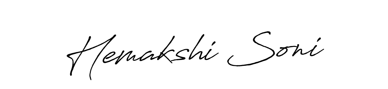 Create a beautiful signature design for name Hemakshi Soni. With this signature (Antro_Vectra_Bolder) fonts, you can make a handwritten signature for free. Hemakshi Soni signature style 7 images and pictures png