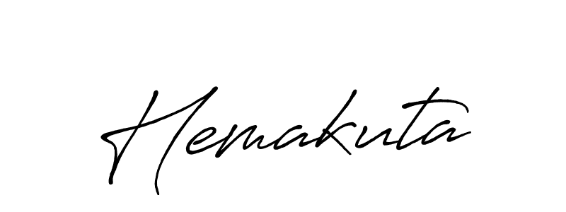Use a signature maker to create a handwritten signature online. With this signature software, you can design (Antro_Vectra_Bolder) your own signature for name Hemakuta. Hemakuta signature style 7 images and pictures png