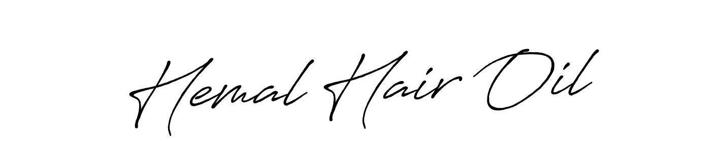 How to make Hemal Hair Oil name signature. Use Antro_Vectra_Bolder style for creating short signs online. This is the latest handwritten sign. Hemal Hair Oil signature style 7 images and pictures png