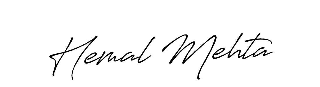 Hemal Mehta stylish signature style. Best Handwritten Sign (Antro_Vectra_Bolder) for my name. Handwritten Signature Collection Ideas for my name Hemal Mehta. Hemal Mehta signature style 7 images and pictures png