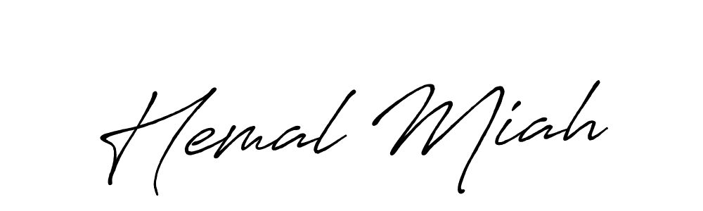 Make a beautiful signature design for name Hemal Miah. With this signature (Antro_Vectra_Bolder) style, you can create a handwritten signature for free. Hemal Miah signature style 7 images and pictures png