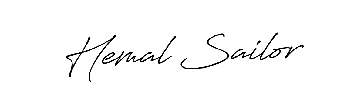 How to make Hemal Sailor name signature. Use Antro_Vectra_Bolder style for creating short signs online. This is the latest handwritten sign. Hemal Sailor signature style 7 images and pictures png
