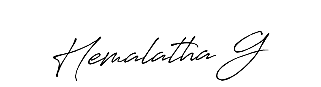 Use a signature maker to create a handwritten signature online. With this signature software, you can design (Antro_Vectra_Bolder) your own signature for name Hemalatha G. Hemalatha G signature style 7 images and pictures png