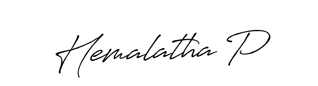 Create a beautiful signature design for name Hemalatha P. With this signature (Antro_Vectra_Bolder) fonts, you can make a handwritten signature for free. Hemalatha P signature style 7 images and pictures png