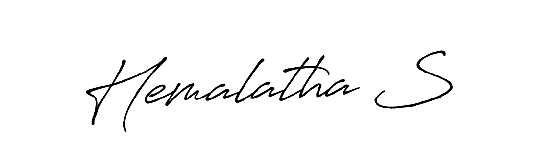 This is the best signature style for the Hemalatha S name. Also you like these signature font (Antro_Vectra_Bolder). Mix name signature. Hemalatha S signature style 7 images and pictures png