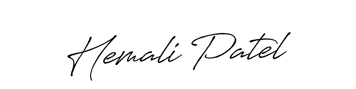 The best way (Antro_Vectra_Bolder) to make a short signature is to pick only two or three words in your name. The name Hemali Patel include a total of six letters. For converting this name. Hemali Patel signature style 7 images and pictures png