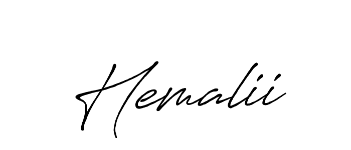 Create a beautiful signature design for name Hemalii. With this signature (Antro_Vectra_Bolder) fonts, you can make a handwritten signature for free. Hemalii signature style 7 images and pictures png