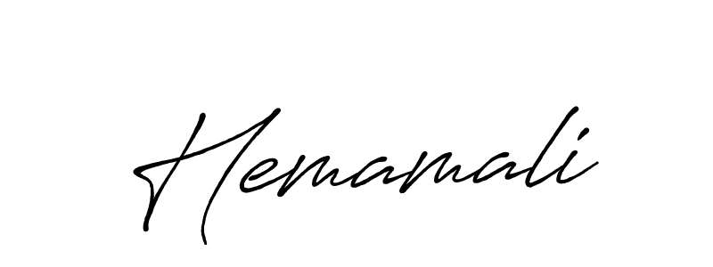 Create a beautiful signature design for name Hemamali. With this signature (Antro_Vectra_Bolder) fonts, you can make a handwritten signature for free. Hemamali signature style 7 images and pictures png