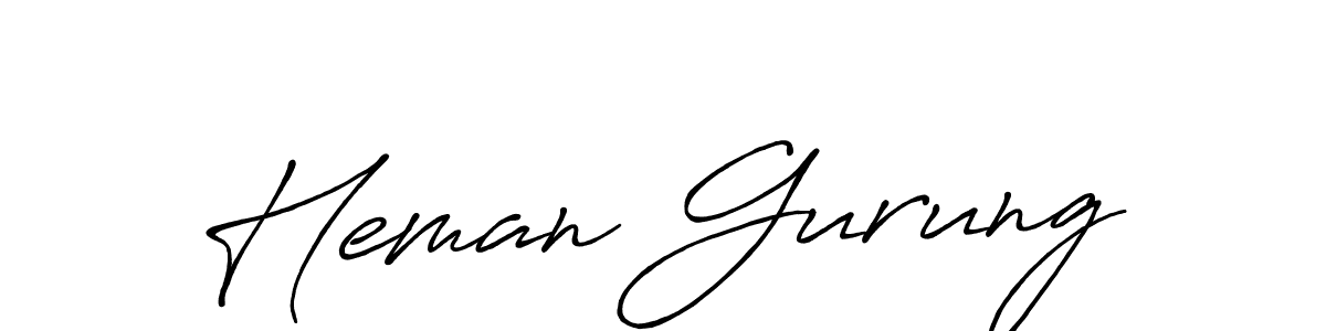 Also You can easily find your signature by using the search form. We will create Heman Gurung name handwritten signature images for you free of cost using Antro_Vectra_Bolder sign style. Heman Gurung signature style 7 images and pictures png