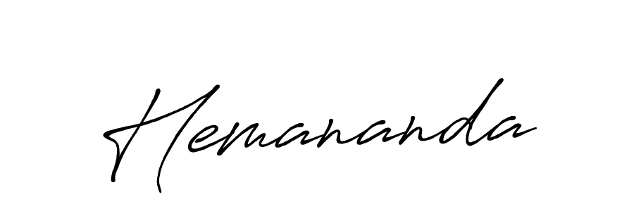 Use a signature maker to create a handwritten signature online. With this signature software, you can design (Antro_Vectra_Bolder) your own signature for name Hemananda. Hemananda signature style 7 images and pictures png