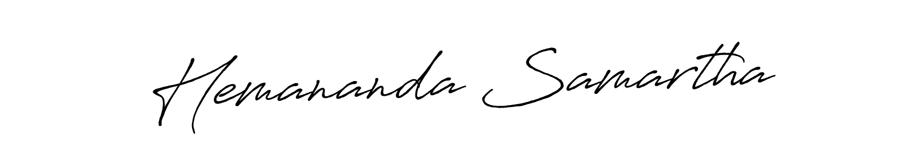 Antro_Vectra_Bolder is a professional signature style that is perfect for those who want to add a touch of class to their signature. It is also a great choice for those who want to make their signature more unique. Get Hemananda Samartha name to fancy signature for free. Hemananda Samartha signature style 7 images and pictures png