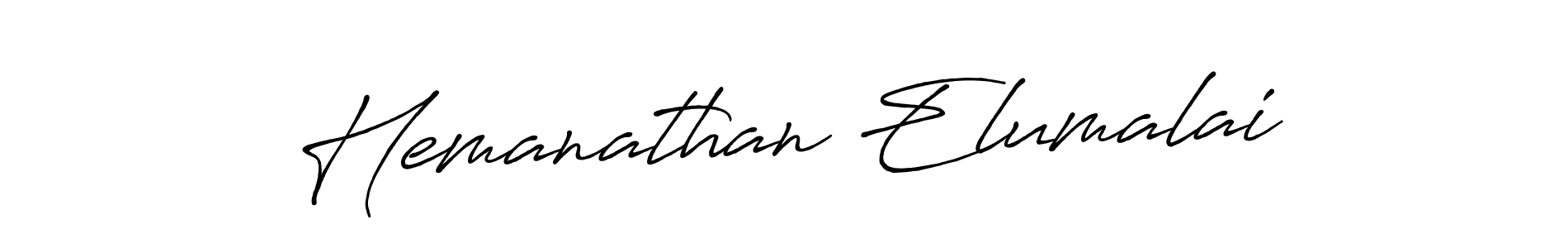 Create a beautiful signature design for name Hemanathan Elumalai. With this signature (Antro_Vectra_Bolder) fonts, you can make a handwritten signature for free. Hemanathan Elumalai signature style 7 images and pictures png