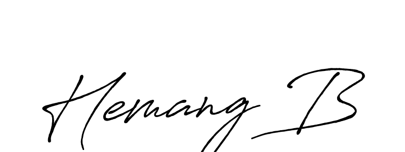 It looks lik you need a new signature style for name Hemang B. Design unique handwritten (Antro_Vectra_Bolder) signature with our free signature maker in just a few clicks. Hemang B signature style 7 images and pictures png