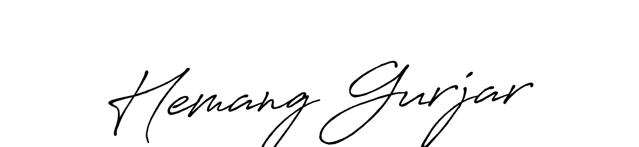 Use a signature maker to create a handwritten signature online. With this signature software, you can design (Antro_Vectra_Bolder) your own signature for name Hemang Gurjar. Hemang Gurjar signature style 7 images and pictures png