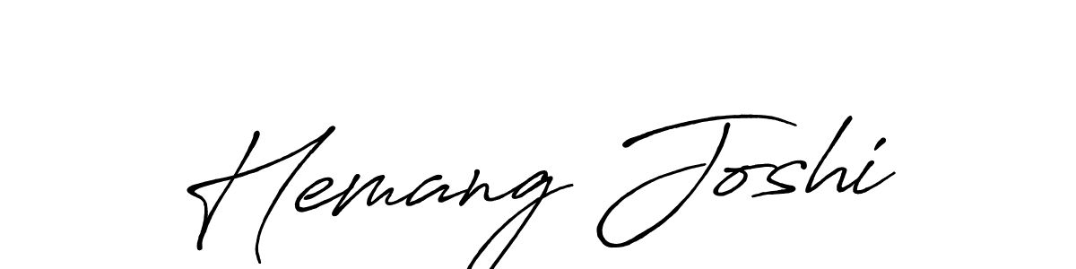 Create a beautiful signature design for name Hemang Joshi. With this signature (Antro_Vectra_Bolder) fonts, you can make a handwritten signature for free. Hemang Joshi signature style 7 images and pictures png