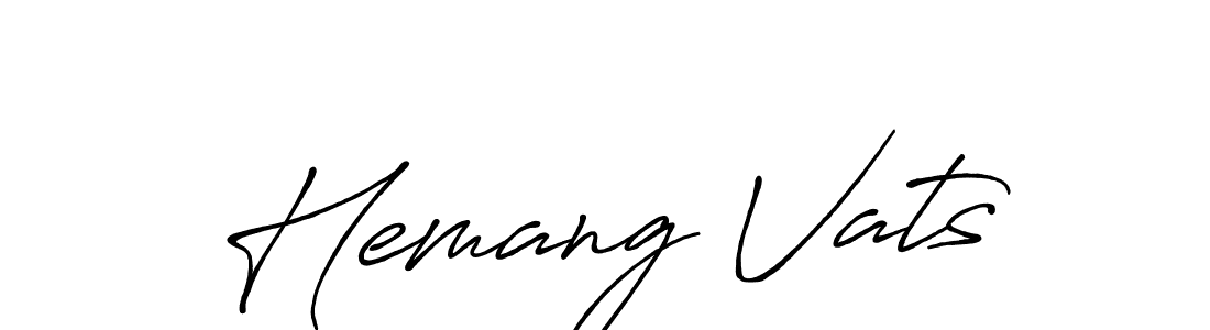 Make a beautiful signature design for name Hemang Vats. With this signature (Antro_Vectra_Bolder) style, you can create a handwritten signature for free. Hemang Vats signature style 7 images and pictures png