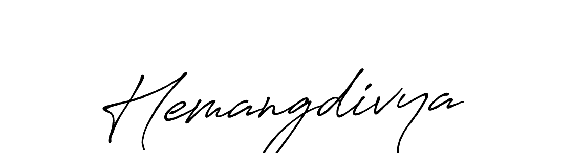 Hemangdivya stylish signature style. Best Handwritten Sign (Antro_Vectra_Bolder) for my name. Handwritten Signature Collection Ideas for my name Hemangdivya. Hemangdivya signature style 7 images and pictures png