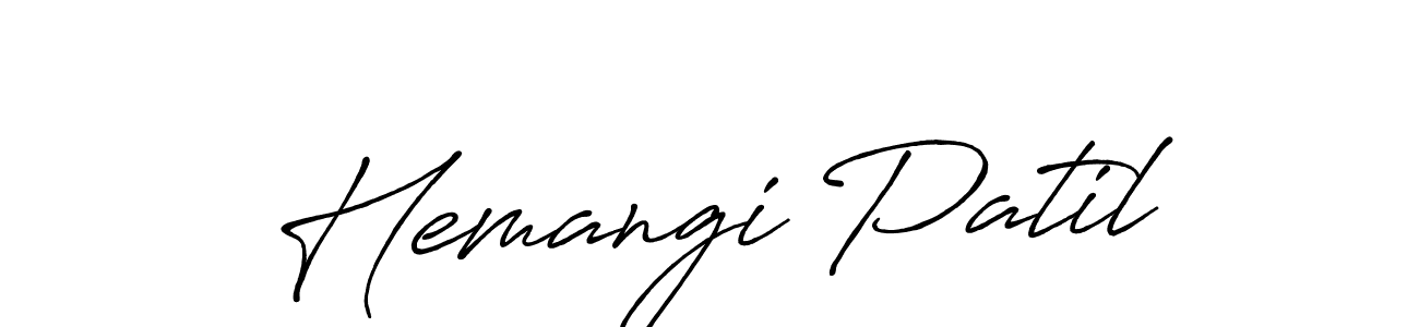 Make a beautiful signature design for name Hemangi Patil. With this signature (Antro_Vectra_Bolder) style, you can create a handwritten signature for free. Hemangi Patil signature style 7 images and pictures png