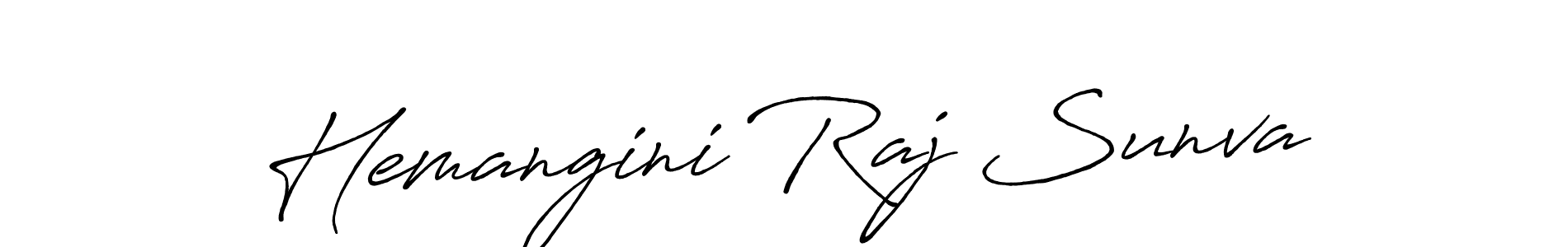 Make a beautiful signature design for name Hemangini Raj Sunva. With this signature (Antro_Vectra_Bolder) style, you can create a handwritten signature for free. Hemangini Raj Sunva signature style 7 images and pictures png