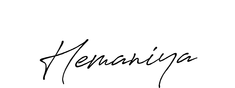 Similarly Antro_Vectra_Bolder is the best handwritten signature design. Signature creator online .You can use it as an online autograph creator for name Hemaniya. Hemaniya signature style 7 images and pictures png