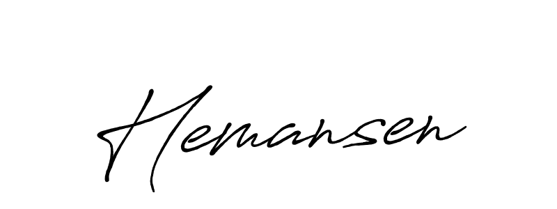 Design your own signature with our free online signature maker. With this signature software, you can create a handwritten (Antro_Vectra_Bolder) signature for name Hemansen. Hemansen signature style 7 images and pictures png