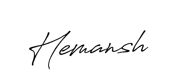 Use a signature maker to create a handwritten signature online. With this signature software, you can design (Antro_Vectra_Bolder) your own signature for name Hemansh. Hemansh signature style 7 images and pictures png