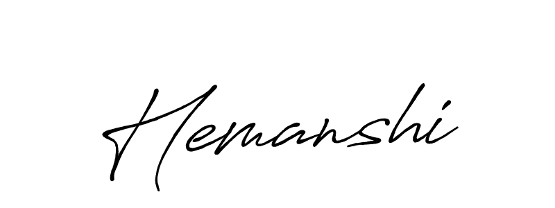 Use a signature maker to create a handwritten signature online. With this signature software, you can design (Antro_Vectra_Bolder) your own signature for name Hemanshi. Hemanshi signature style 7 images and pictures png