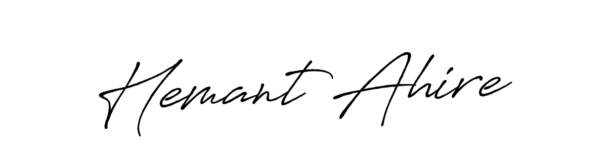 Use a signature maker to create a handwritten signature online. With this signature software, you can design (Antro_Vectra_Bolder) your own signature for name Hemant Ahire. Hemant Ahire signature style 7 images and pictures png