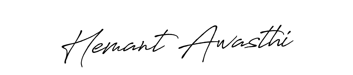 How to make Hemant Awasthi name signature. Use Antro_Vectra_Bolder style for creating short signs online. This is the latest handwritten sign. Hemant Awasthi signature style 7 images and pictures png