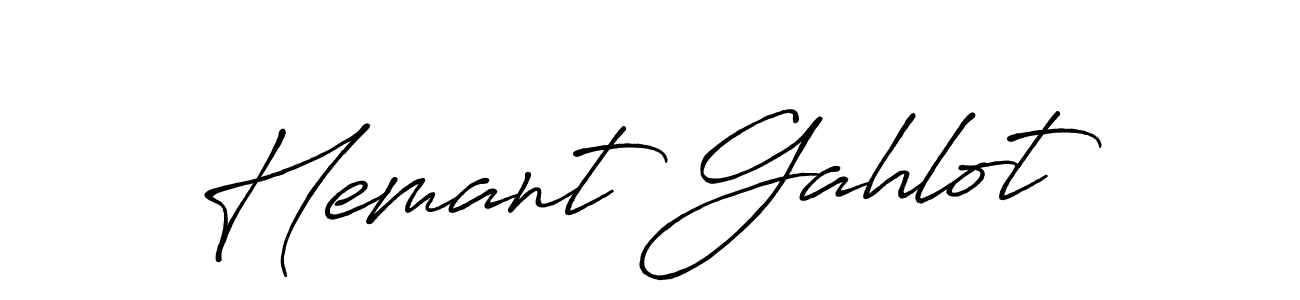 Make a beautiful signature design for name Hemant Gahlot. With this signature (Antro_Vectra_Bolder) style, you can create a handwritten signature for free. Hemant Gahlot signature style 7 images and pictures png