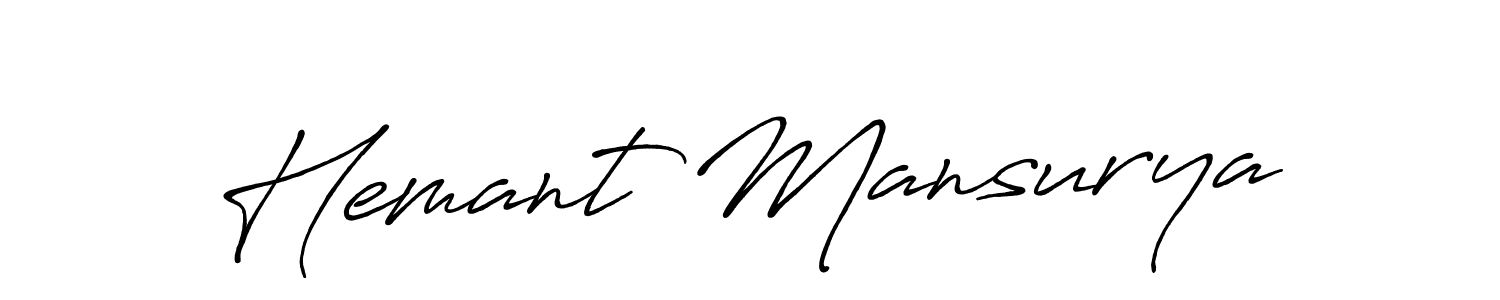 Make a beautiful signature design for name Hemant Mansurya. Use this online signature maker to create a handwritten signature for free. Hemant Mansurya signature style 7 images and pictures png