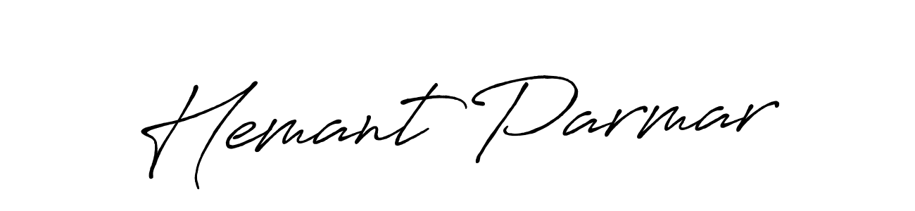 How to make Hemant Parmar name signature. Use Antro_Vectra_Bolder style for creating short signs online. This is the latest handwritten sign. Hemant Parmar signature style 7 images and pictures png