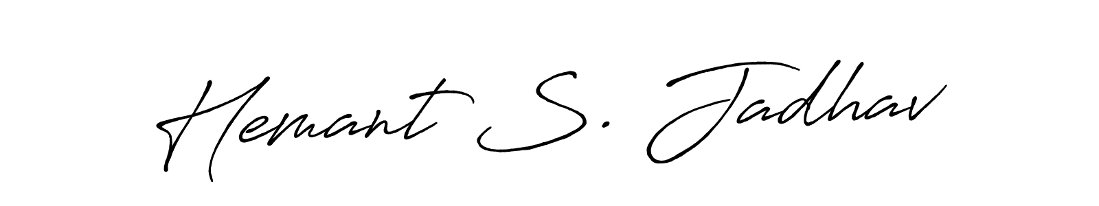 This is the best signature style for the Hemant S. Jadhav name. Also you like these signature font (Antro_Vectra_Bolder). Mix name signature. Hemant S. Jadhav signature style 7 images and pictures png