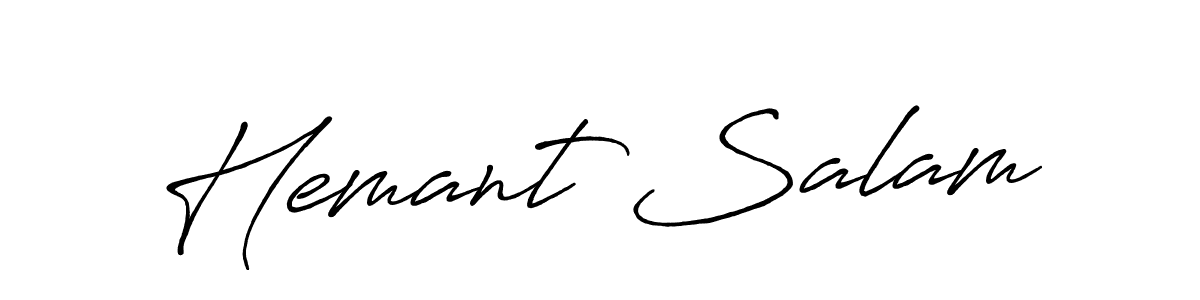 How to make Hemant Salam name signature. Use Antro_Vectra_Bolder style for creating short signs online. This is the latest handwritten sign. Hemant Salam signature style 7 images and pictures png