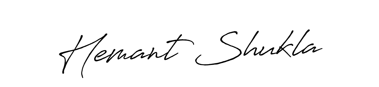 How to make Hemant Shukla name signature. Use Antro_Vectra_Bolder style for creating short signs online. This is the latest handwritten sign. Hemant Shukla signature style 7 images and pictures png