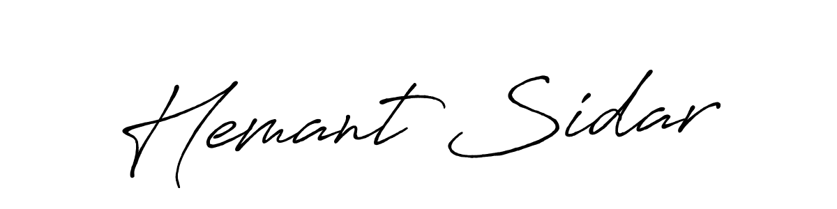 You can use this online signature creator to create a handwritten signature for the name Hemant Sidar. This is the best online autograph maker. Hemant Sidar signature style 7 images and pictures png