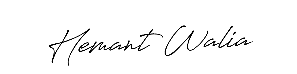 Use a signature maker to create a handwritten signature online. With this signature software, you can design (Antro_Vectra_Bolder) your own signature for name Hemant Walia. Hemant Walia signature style 7 images and pictures png
