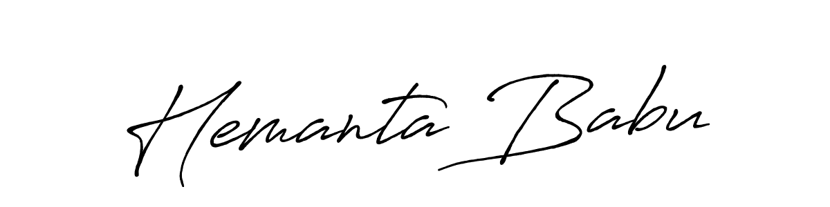 How to make Hemanta Babu name signature. Use Antro_Vectra_Bolder style for creating short signs online. This is the latest handwritten sign. Hemanta Babu signature style 7 images and pictures png
