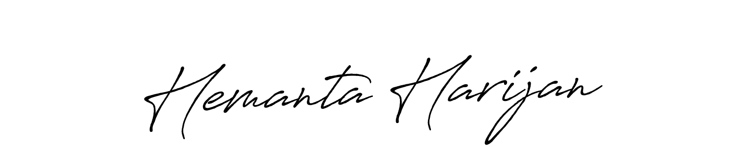 How to make Hemanta Harijan name signature. Use Antro_Vectra_Bolder style for creating short signs online. This is the latest handwritten sign. Hemanta Harijan signature style 7 images and pictures png