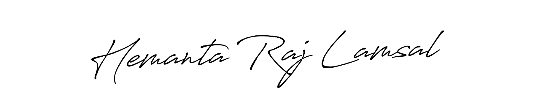 Create a beautiful signature design for name Hemanta Raj Lamsal. With this signature (Antro_Vectra_Bolder) fonts, you can make a handwritten signature for free. Hemanta Raj Lamsal signature style 7 images and pictures png