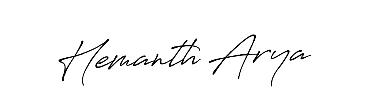 Make a beautiful signature design for name Hemanth Arya. With this signature (Antro_Vectra_Bolder) style, you can create a handwritten signature for free. Hemanth Arya signature style 7 images and pictures png