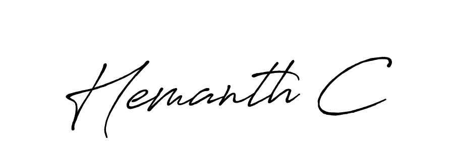 Create a beautiful signature design for name Hemanth C. With this signature (Antro_Vectra_Bolder) fonts, you can make a handwritten signature for free. Hemanth C signature style 7 images and pictures png